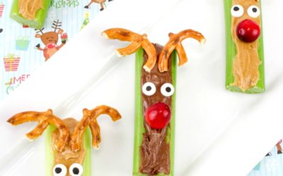 Rudolph Celery Snacks – Healthy Christmas Snack Idea